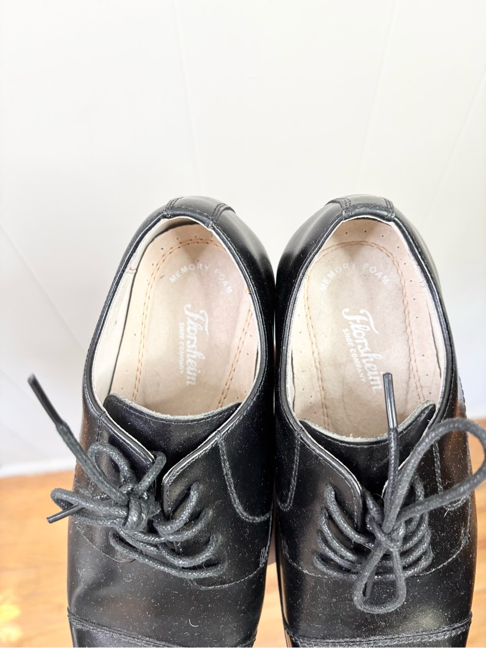 Florsheim big kids Reveal Cap Toe Ox, Jr. dress shoes black leather size 5 wide - Picture 4 of 8